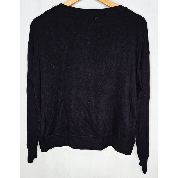 Cynthia Rowley Womens Black Long Sleeve Top With Colorful Sequin "Merry & Bright - Picture 5 of 7